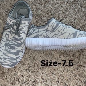 Grey & white sneakers
